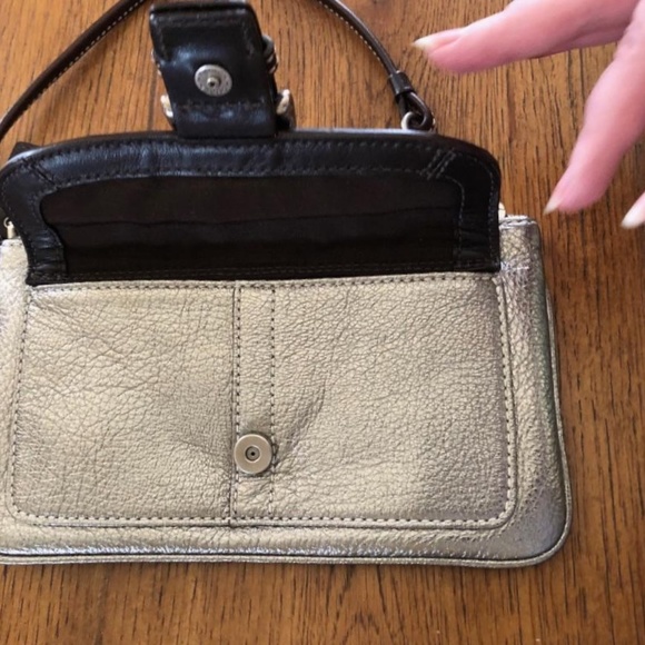 NWOT COACH Soho Wristlet with Pocket Pewter/Brown